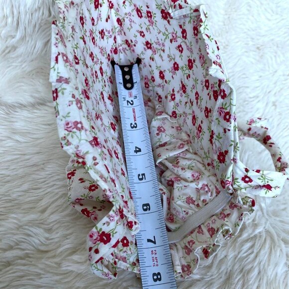 Pioneer Bonnet Old Fashioned Prairie White Red Floral Modest Farmhouse Medium - Picture 6 of 12